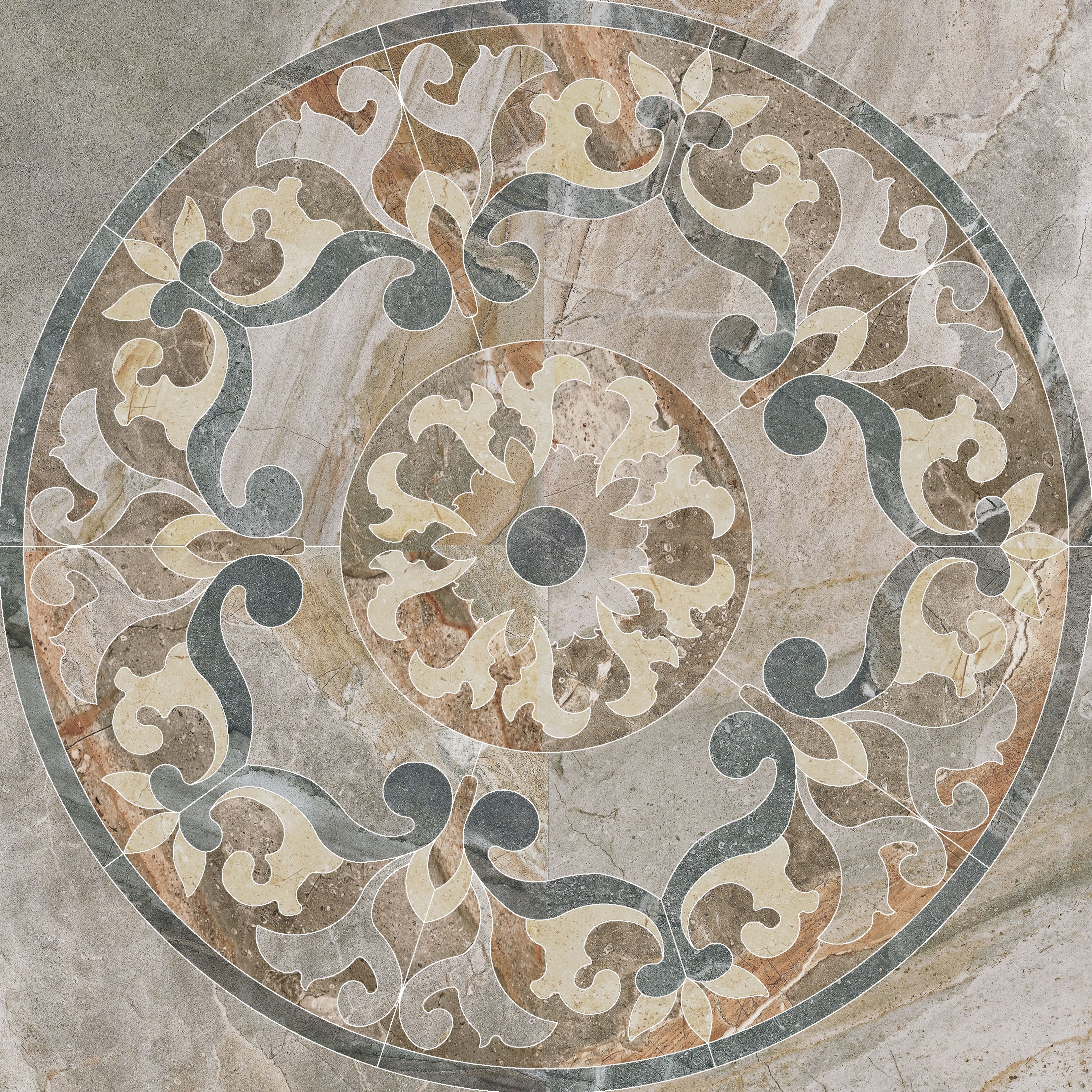 Панно d01-cut керамогранит Керранова Genesis К-103 Серый структурный