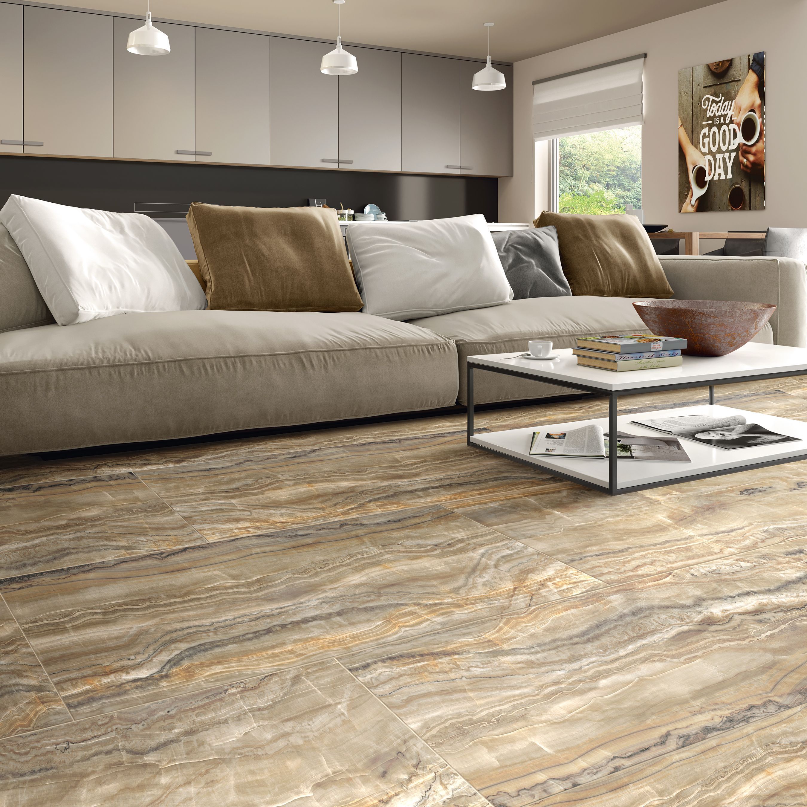 Плитка керамогранит Граните Идальго Оникс Коричневый легкое лаппатирование