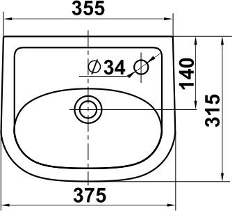 Умывальник рукомойник Керамин Сити 38
