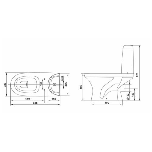 Унитаз-компакт Санти сиденье жесткое однорежимная арматура со стоп функцией