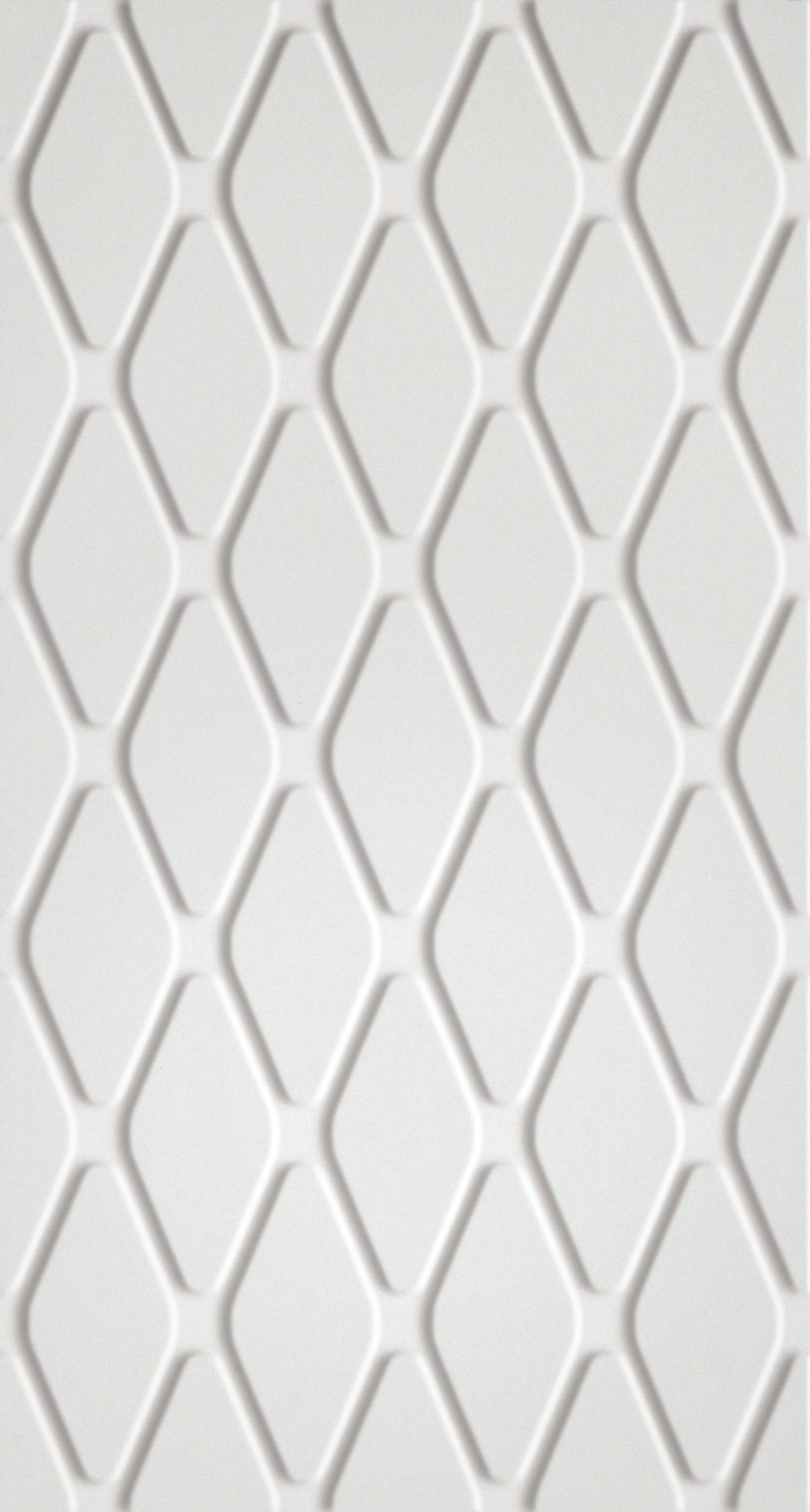 Плитка керамическая Атлас Конкорд 3D White Wall Rhombus матовый